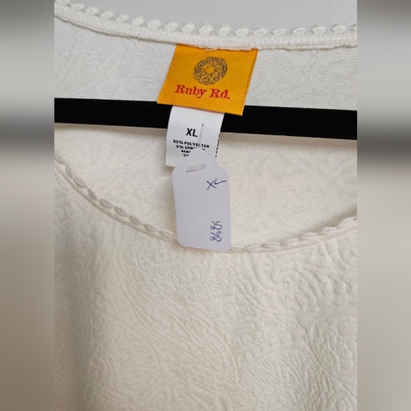 Ruby Rd. Cream Lightweight Knit Top - Picture 3 of 4